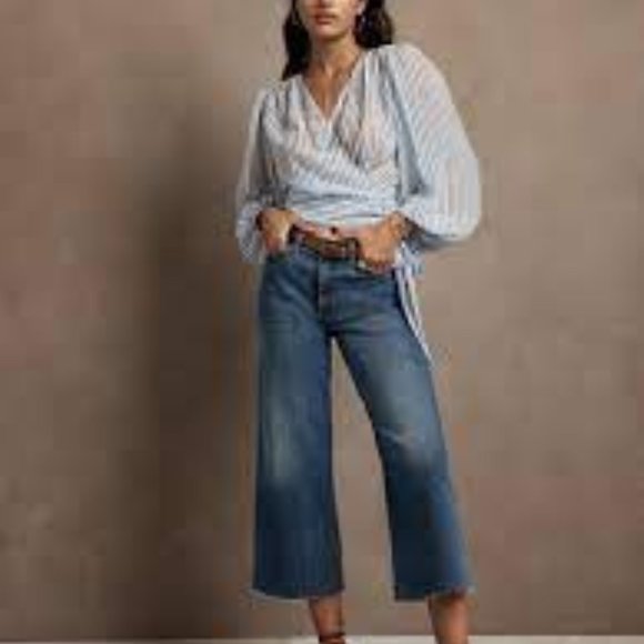 Banana Republic Factory Denim - NEW Banana Republic Factory TALL Wide Leg Crop Jeans Size 28 TALL